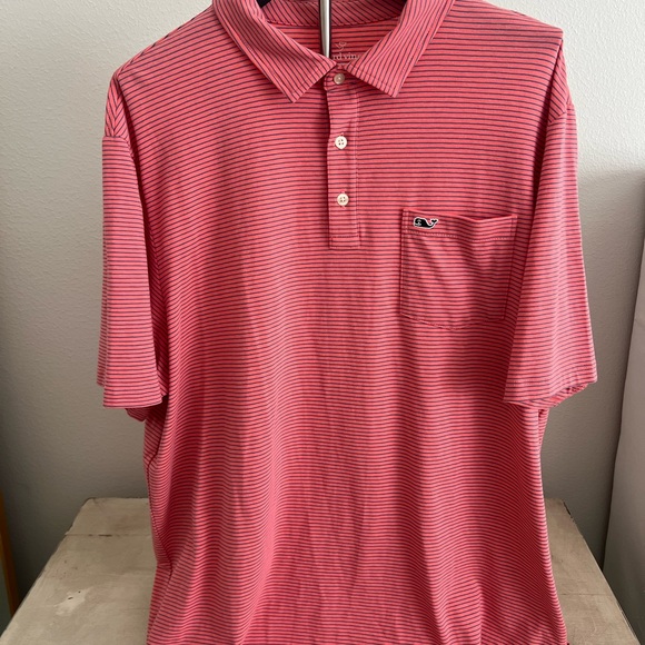 Vineyard Vines Other - Vineyard Vines Men's Jersey Polo in Pink and Blue Stripes. XL